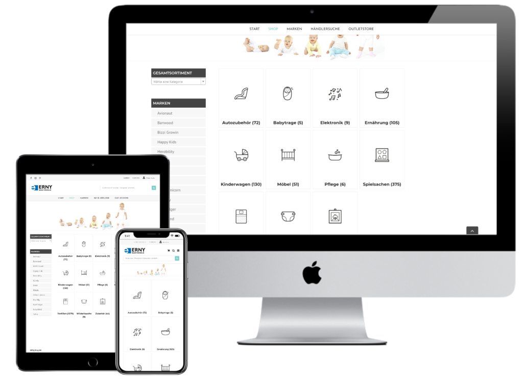 Responsives Webdesign und Programmierung ernybabyworld.ch