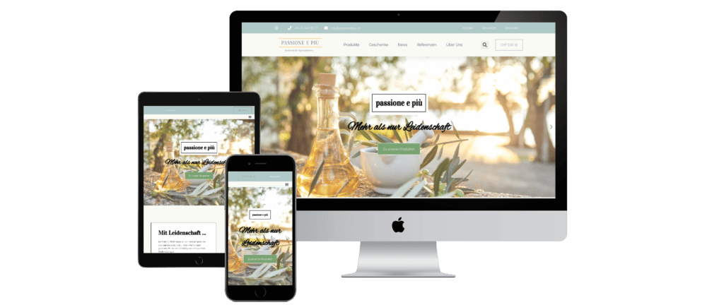 Responsives Webdesign auf Desktop, Tablet und Mobile.