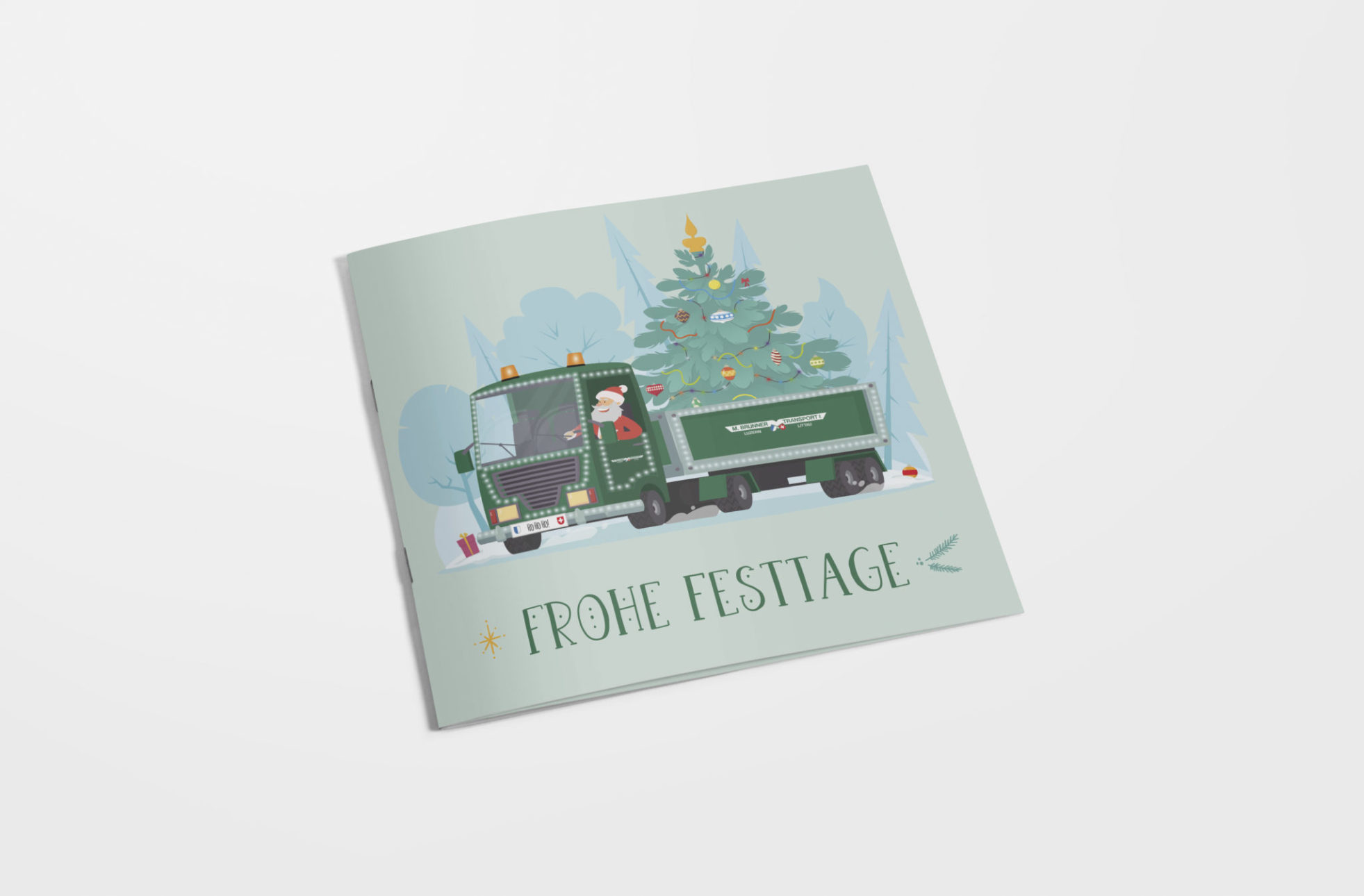 Weihnachtskarte Design mit LKW