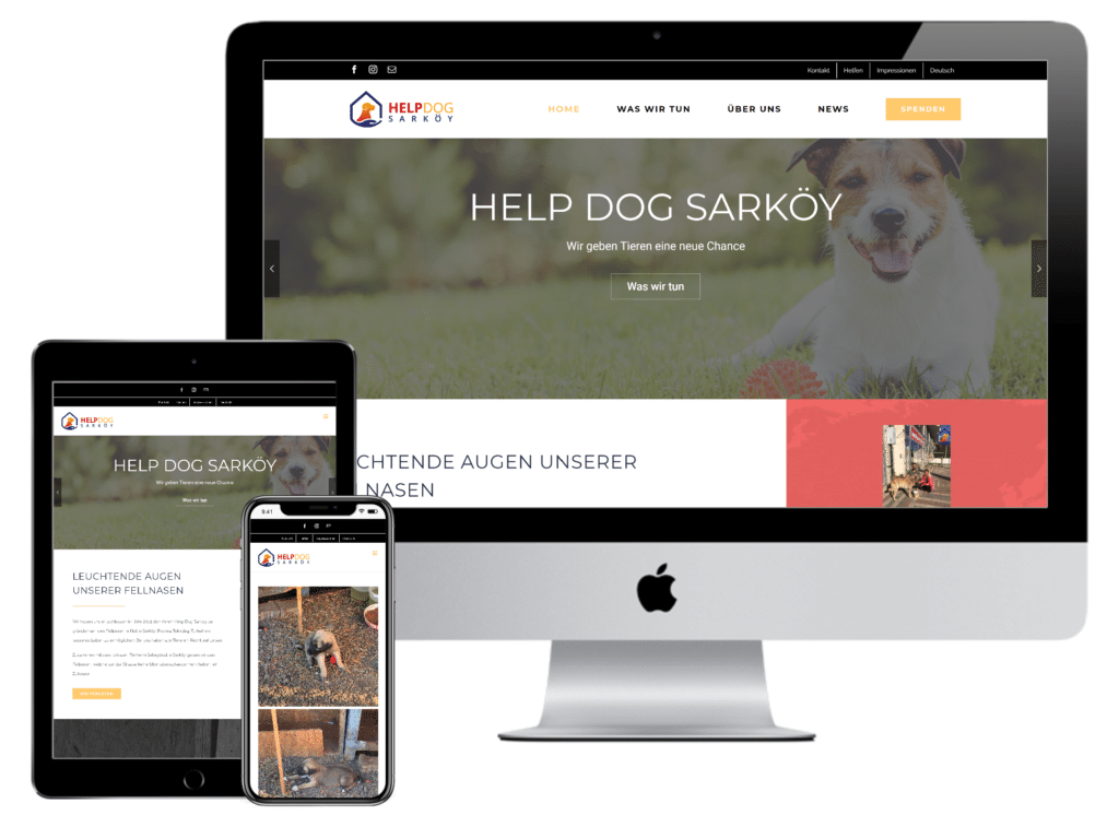Responsives Webdesign auf Desktop, Tablet und Mobile.