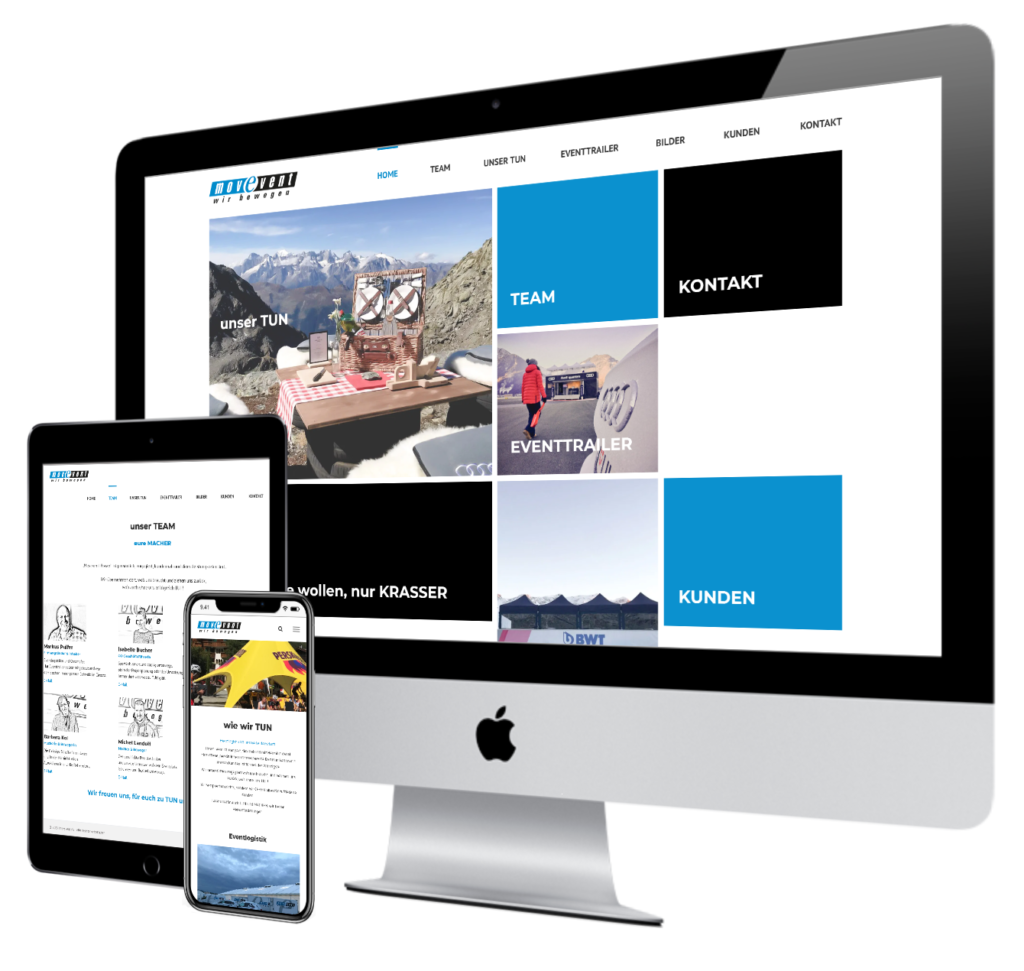 Responsives Webdesign auf Desktop, Tablet und Handy